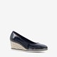 Dames lak pumps met sleehak blauw