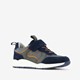 Leren jongens sneakers blauw oranje