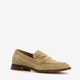 Suede dames loafers donkerbeige
