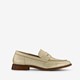 Leren dames loafers metallic goud