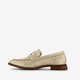 Leren dames loafers metallic goud