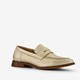 Leren dames loafers metallic goud