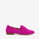 Suede dames loafers fuchsia roze
