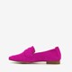 Suede dames loafers fuchsia roze