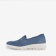 Leren dames instapper blauw