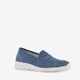 Leren dames instapper blauw