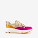 Leren dames dad sneakers metallic