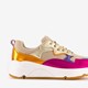 Leren dames dad sneakers metallic