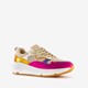 Leren dames dad sneakers metallic