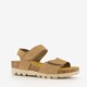 Hush Puppies suede dames bio sandalen beige