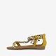 Dames sandalen met kettinkjes geel