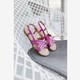 Metallic dames sandalen fuchsia roze