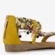 Dames sandalen met kettinkjes geel