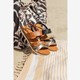 Dames sandalen bruin goud