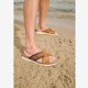 Leren slippers met leren voetbed cognac