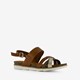 Dames sandalen bruin goud