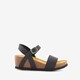 Leren dames sandalen met sleehak
