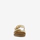 Leren dames slippers met studs goud