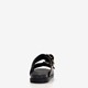 Leren dames slippers met studs zwart goud