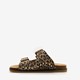 Leren dames slippers met panterprint