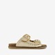 Leren dames slippers met studs goud