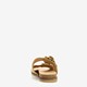 Leren dames slippers met studs beige