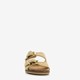 Leren dames slippers met studs beige