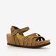 Hush Puppies suede sandalen met sleehak taupe