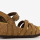 Suede sandalen met sleehak taupe
