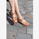Leren dames sandalen bruin
