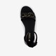 Dames sandalen zwart met gouden detail