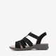Dames sandalen met zilverkleurige knopen