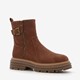 Blue Box dames biker boots cognac