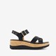 Dames sandalen met sleehak zwart