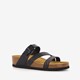 Dames bio slippers met sleehak zwart