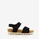 Suède dames bio sandalen zwart