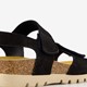 Suède dames bio sandalen zwart
