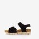 Suède dames bio sandalen zwart