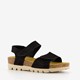 Suède dames bio sandalen zwart