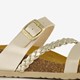 Dames bio slippers met sleehak goud