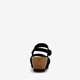 Leren sandalen met sleehak zwart