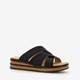 Dames slippers zwart bruin
