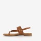 Leren sandaaltjes cognac bruin