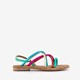 Leren sandalen metallic meerkleurig
