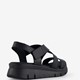 Leren dames sandalen zwart