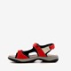 Leren dames sandalen beige rood
