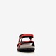 Leren dames sandalen beige rood