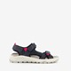 Leren dames sandalen blauw rood