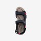 Leren dames sandalen blauw rood