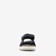 Leren dames sandalen blauw rood
